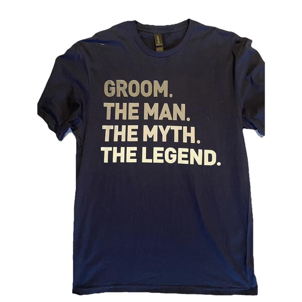 Groom T Shirt 100% Cotton Man Myth Legend Wedding Bachelor Party Men’s S Medium